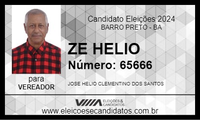 Candidato ZE HELIO 2024 - BARRO PRETO - Eleições