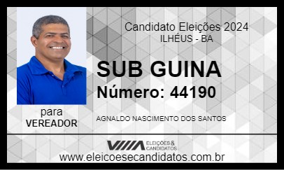 Candidato SUB GUINA 2024 - ILHÉUS - Eleições