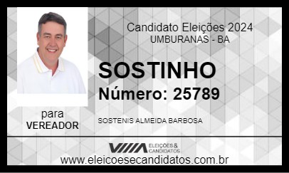 Candidato SOSTINHO 2024 - UMBURANAS - Eleições