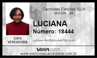 Candidato LUCIANA 2024 - MUCURI - Eleições