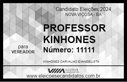 Candidato PROFESSOR KINHONES 2024 - NOVA VIÇOSA - Eleições