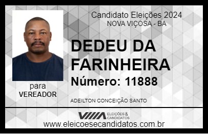 Candidato DEDEU DA FARINHEIRA 2024 - NOVA VIÇOSA - Eleições