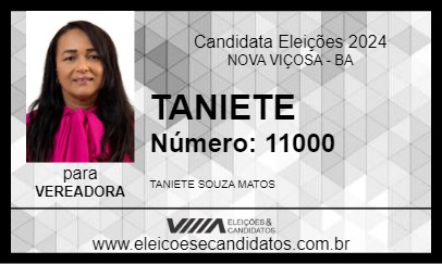 Candidato TANIETE 2024 - NOVA VIÇOSA - Eleições