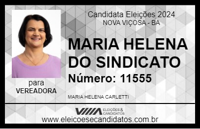 Candidato MARIA HELENA DO SINDICATO 2024 - NOVA VIÇOSA - Eleições