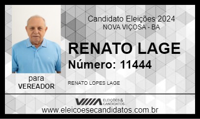 Candidato RENATO LAGE 2024 - NOVA VIÇOSA - Eleições