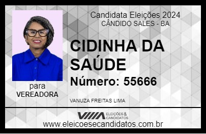 Candidato CIDINHA DA SAÚDE 2024 - CÂNDIDO SALES - Eleições