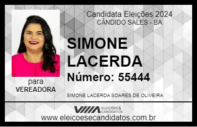 Candidato SIMONE LACERDA 2024 - CÂNDIDO SALES - Eleições