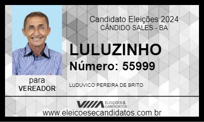 Candidato LULUZINHO 2024 - CÂNDIDO SALES - Eleições