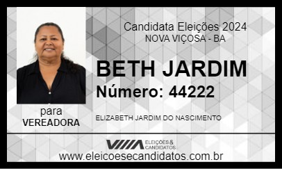 Candidato BETH JARDIM 2024 - NOVA VIÇOSA - Eleições