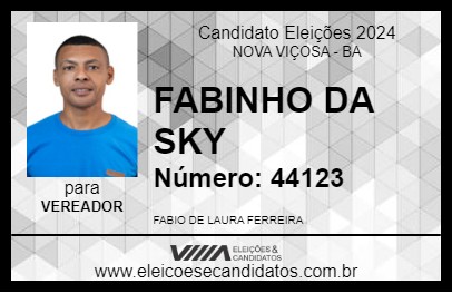 Candidato FABINHO DA SKY 2024 - NOVA VIÇOSA - Eleições