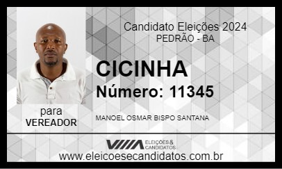 Candidato CICINHA 2024 - PEDRÃO - Eleições