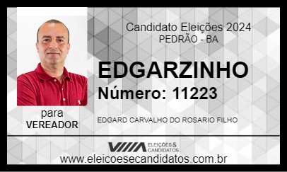 Candidato EDGARZINHO 2024 - PEDRÃO - Eleições