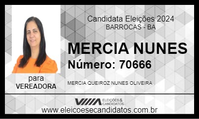 Candidato MERCIA NUNES 2024 - BARROCAS - Eleições