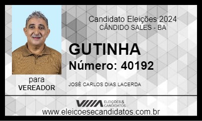 Candidato GUTINHA 2024 - CÂNDIDO SALES - Eleições