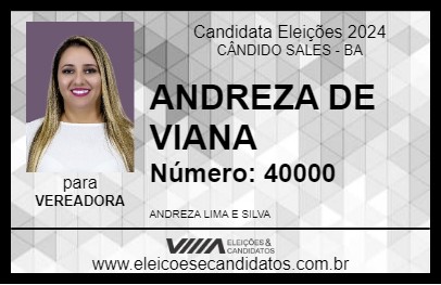 Candidato ANDREZA DE VIANA 2024 - CÂNDIDO SALES - Eleições