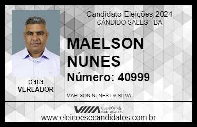 Candidato MAELSON NUNES 2024 - CÂNDIDO SALES - Eleições