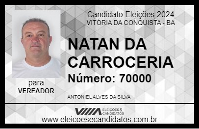 Candidato NATAN DA CARROCERIA 2024 - VITÓRIA DA CONQUISTA - Eleições