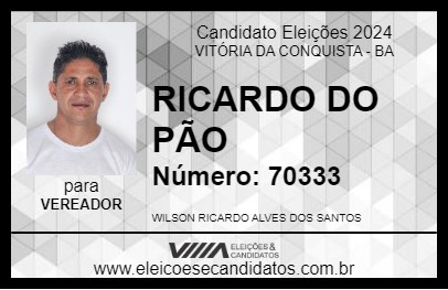 Candidato RICARDO DO PÃO 2024 - VITÓRIA DA CONQUISTA - Eleições