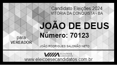 Candidato JOÃO DE DEUS 2024 - VITÓRIA DA CONQUISTA - Eleições