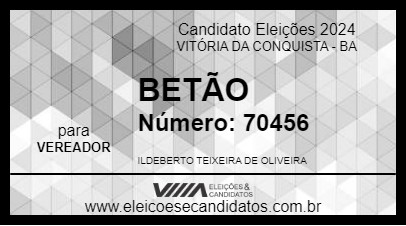 Candidato BETÃO 2024 - VITÓRIA DA CONQUISTA - Eleições