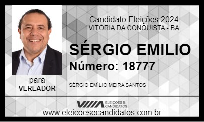 Candidato SÉRGIO EMILIO 2024 - VITÓRIA DA CONQUISTA - Eleições