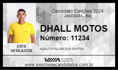 Candidato DHALL MOTOS 2024 - JANDAÍRA - Eleições