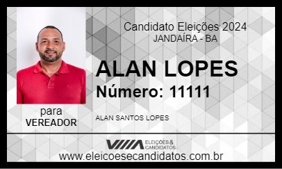 Candidato ALAN LOPES 2024 - JANDAÍRA - Eleições