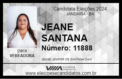 Candidato JEANE SANTANA 2024 - JANDAÍRA - Eleições