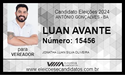 Candidato LUAN AVANTE 2024 - ANTÔNIO GONÇALVES - Eleições