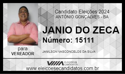 Candidato JANIO DO ZECA 2024 - ANTÔNIO GONÇALVES - Eleições