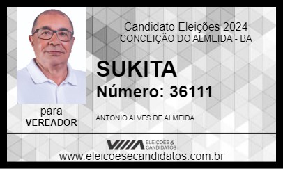 Candidato SUKITA 2024 - CONCEIÇÃO DO ALMEIDA - Eleições