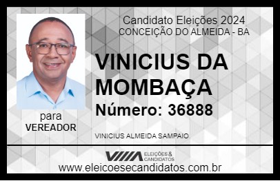 Candidato VINICIUS DA MOMBAÇA 2024 - CONCEIÇÃO DO ALMEIDA - Eleições