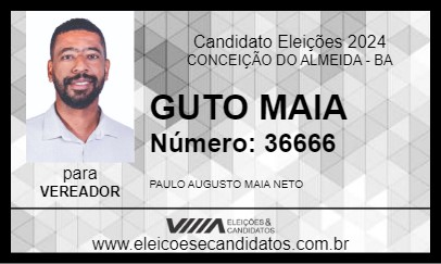 Candidato GUTO MAIA 2024 - CONCEIÇÃO DO ALMEIDA - Eleições