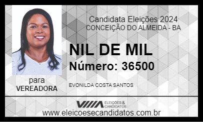 Candidato NIL DE MIL 2024 - CONCEIÇÃO DO ALMEIDA - Eleições