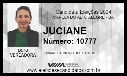 Candidato JUCIANE 2024 - CAPELA DO ALTO ALEGRE - Eleições