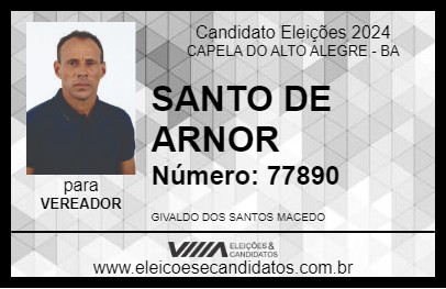 Candidato SANTO DE ARNOR 2024 - CAPELA DO ALTO ALEGRE - Eleições