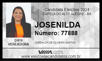 Candidato JOSENILDA 2024 - CAPELA DO ALTO ALEGRE - Eleições