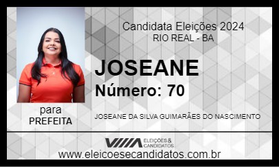 Candidato JOSEANE GUIMARÃES 2024 - RIO REAL - Eleições