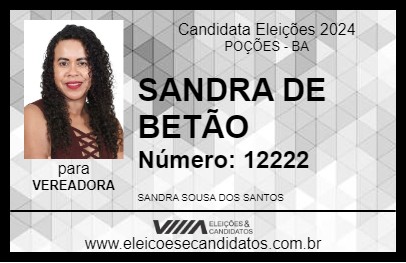 Candidato SANDRA DE BETÃO 2024 - POÇÕES - Eleições