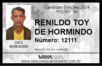 Candidato RENILDO TOY DE HORMINDO 2024 - POÇÕES - Eleições