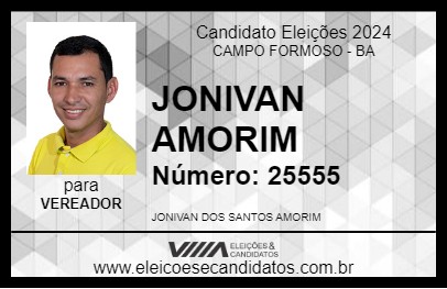 Candidato JONIVAN AMORIM 2024 - CAMPO FORMOSO - Eleições