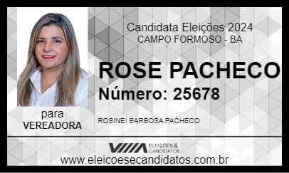 Candidato ROSE PACHECO 2024 - CAMPO FORMOSO - Eleições