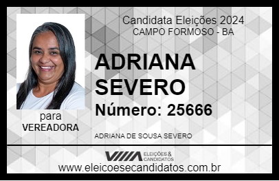 Candidato ADRIANA SEVERO 2024 - CAMPO FORMOSO - Eleições