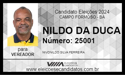 Candidato NILDO DA DUCA 2024 - CAMPO FORMOSO - Eleições