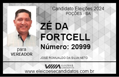 Candidato ZÉ DA FORTCELL 2024 - POÇÕES - Eleições