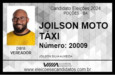 Candidato JOILSON MOTO TÁXI 2024 - POÇÕES - Eleições