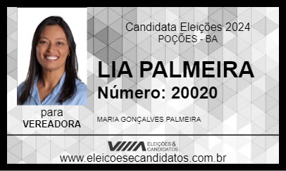 Candidato LIA PALMEIRA 2024 - POÇÕES - Eleições