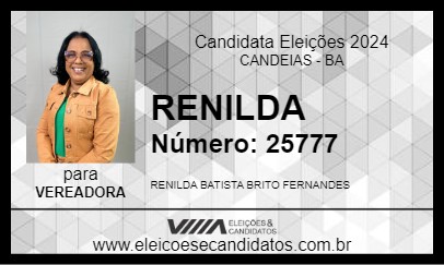 Candidato RENILDA 2024 - CANDEIAS - Eleições