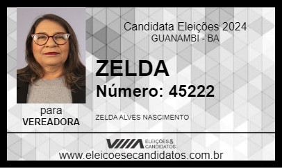 Candidato ZELDA 2024 - GUANAMBI - Eleições