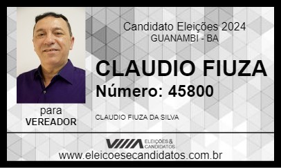 Candidato CLAUDIO FIUZA 2024 - GUANAMBI - Eleições